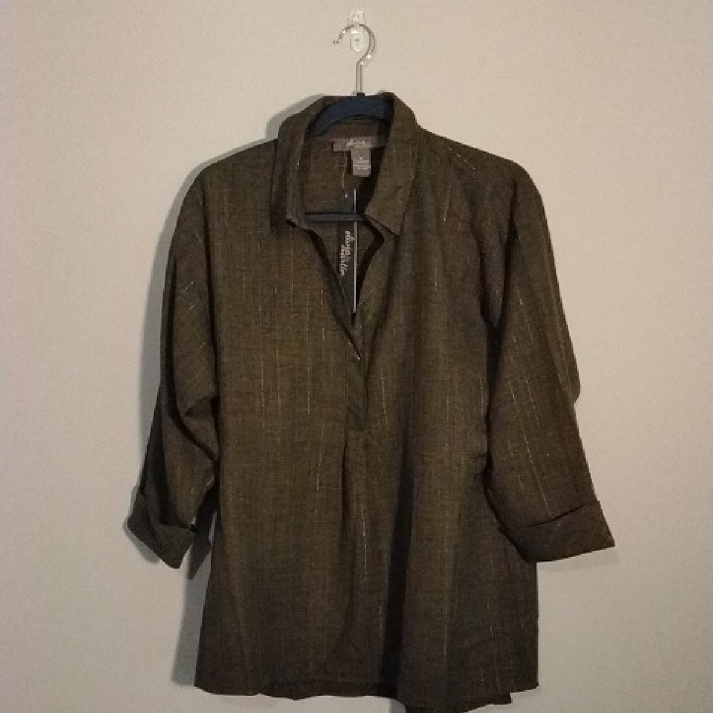 Olive Green Button-Up Shirt